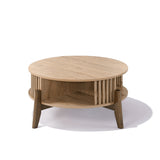 Miko coffee table with solid wood legs and storage