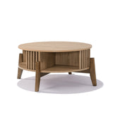 Miko coffee table with solid wood legs and storage
