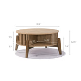 Miko coffee table with solid wood legs and storage