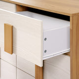 Sylvie oak and white finish 6-drawer dresser