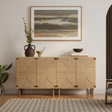 Kaia rope & wood finish 2-door storage cabinet