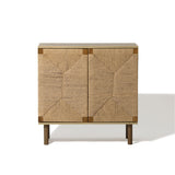 Kaia rope & wood finish 2-door storage cabinet