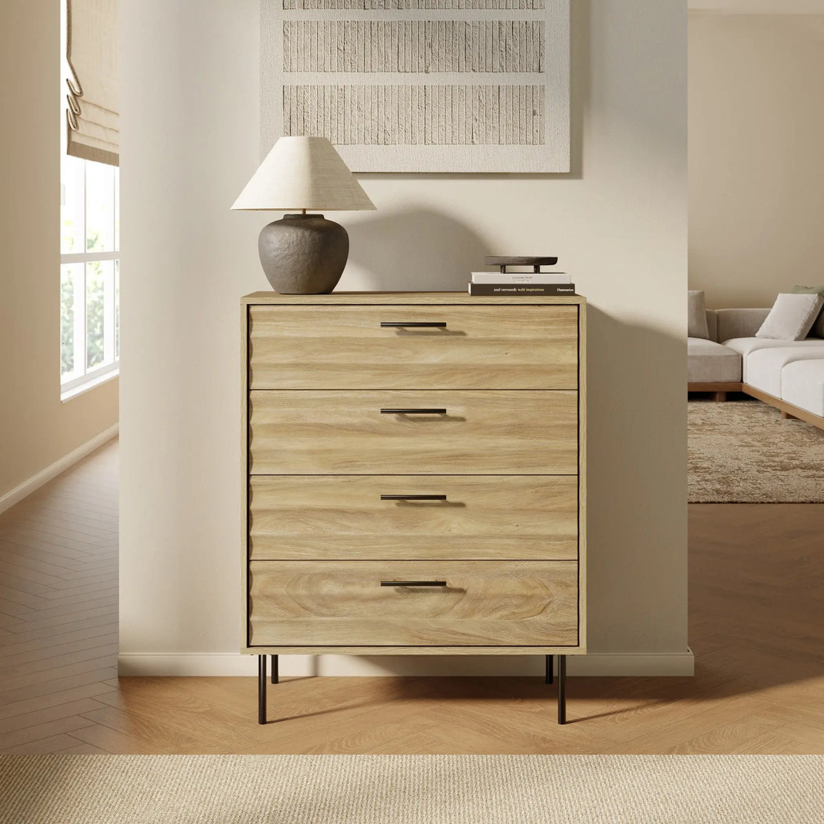 dresser with metal legs LuxenHome Mid-Century Modern Wave 4-Drawer 31.5-Inch Wide Accent Chest BLACK TIE MAJESTY GOWN 25ss toppling devices for safeguarding Size:Xl 12