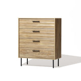 Casper mid-century modern 4-drawer chest with metal legs