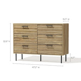 Casper mid-century modern 6-drawer dresser with metal legs