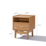 Eric oak finish nightstand with drawer