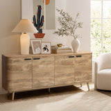 Anya oak finish 4-door sideboard cabinet