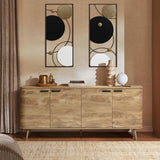Anya oak finish 4-door sideboard cabinet