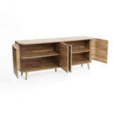 Anya oak finish 4-door sideboard cabinet