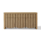 Mid-Century Modern Buffet Cabinet Sideboard with Slatted Design