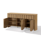 Mid-Century Modern Buffet Cabinet Sideboard with Slatted Design