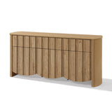 Mid-Century Modern Buffet Cabinet Sideboard with Slatted Design