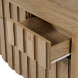 Mid-Century Modern Buffet Cabinet Sideboard with Slatted Design