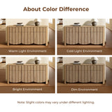 Mid-Century Modern Buffet Cabinet Sideboard with Slatted Design