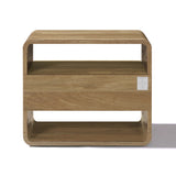 Mid Century Modern Nightstand with Drawer and Open Shelves, 15.7" H