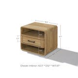 Mid Century Modern Nightstand with Drawer and Open Shelves, 15.7" H