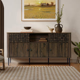 Kairo Basket Weave Design Manufactured Wood Sideboard Cabinet, Oak63"