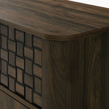 Kairo Basket Weave Design Manufactured Wood Sideboard Cabinet, Oak63"