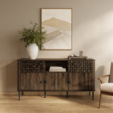 Kairo Basket Weave Design Manufactured Wood Sideboard Cabinet, Oak63"