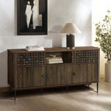 Kairo Basket Weave Design Manufactured Wood Sideboard Cabinet, Oak63"