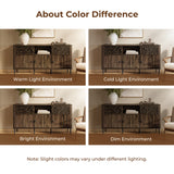 Kairo Basket Weave Design Manufactured Wood Sideboard Cabinet, Oak63"