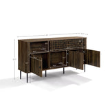 Kairo Basket Weave Design Manufactured Wood Sideboard Cabinet, Oak63"