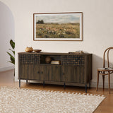 Kairo Basket Weave Design Manufactured Wood Sideboard Cabinet, Oak63"