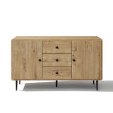 Mira Mid-Century Modern Wood Buffet Cabinet with storage, Oak 48"