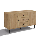 Mira Mid-Century Modern Wood Buffet Cabinet with storage, Oak 48"