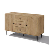 Mira Mid-Century Modern Wood Buffet Cabinet with storage, Oak 48"