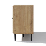 Mira Mid-Century Modern Wood Buffet Cabinet with storage, Oak 48"