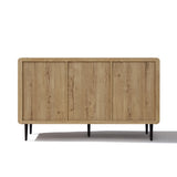 Mira Mid-Century Modern Wood Buffet Cabinet with storage, Oak 48"