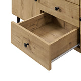 Mira Mid-Century Modern Wood Buffet Cabinet with storage, Oak 48"