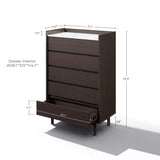 Modi Wenge Wood Storage Chest with Faux Marble Top, 46"