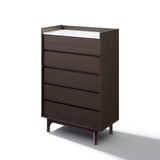 Modi Wenge Wood Storage Chest with Faux Marble Top, 46"