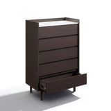 Modi Wenge Wood Storage Chest with Faux Marble Top, 46"