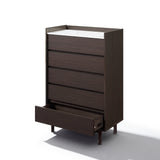 Modi Wenge Wood Storage Chest with Faux Marble Top, 46"