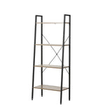 4-Shelf 58.3" x 23.62" W Wood and Metal Ladder Bookcase