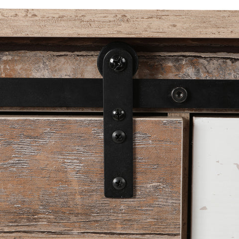 Rustic Wood 4-Drawer 1-Sliding Door Storage Cabinet