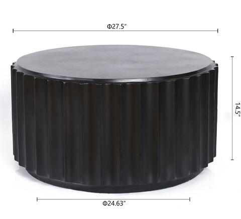 Black Cement Round Coffee Table
