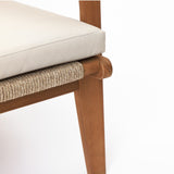 Tuscany Acacia Wood Outdoor Chair with Cushion, Natural Finish