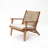 Tuscany Acacia Wood Outdoor Chair with Cushion, Natural Finish