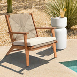 Tuscany Acacia Wood Outdoor Chair with Cushion, Natural Finish