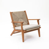 Tuscany Acacia Wood Outdoor Chair with Cushion, Natural Finish