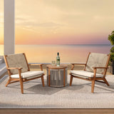 Tuscany Acacia Wood Outdoor Chair with Cushion, Natural Finish