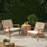 Tuscany Acacia Wood Outdoor Chair with Cushion, Natural Finish