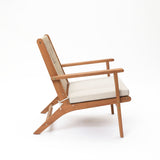 Tuscany Acacia Wood Outdoor Chair with Cushion, Natural Finish