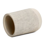 Wood-Look Textured MgO Planter, 19" Tall Beige Decorative Garden Pot