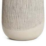 Wood-Look Textured MgO Planter, 19" Tall Beige Decorative Garden Pot