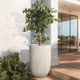 Beige Tall Planter with Drainage Hole, Large Tapered Pot for Plants Indoor Outdoor Use 23.5'' H